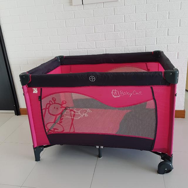 pink playpen for babies