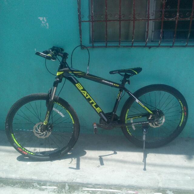 Battle 419D 26 Shimani 21 Speed Alloy Mountain Bike Gloss Black Green