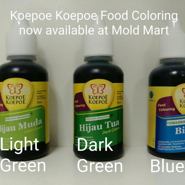 Butterfly Food Coloring Halal Colour Liquid for Cakes Agar Agar Jelly