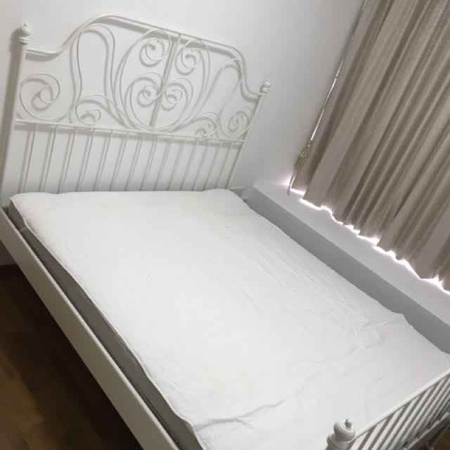 Ikea Leirvik Luroy Queen Size Bedframe Beautiful Frame Furniture Beds Mattresses On Carousell