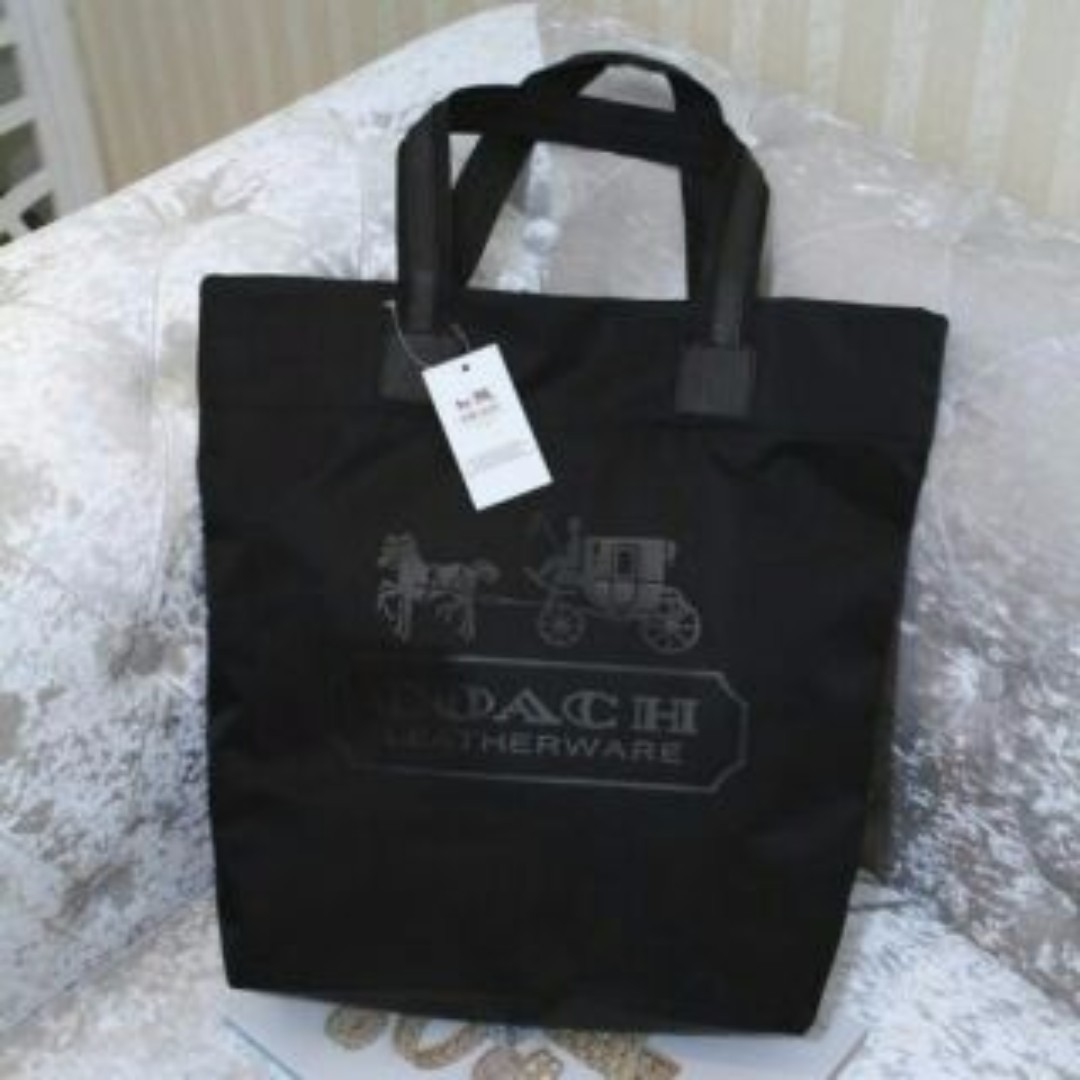 Instock Coach Black Nylon Tote Bag ASC346 GWP Free Post