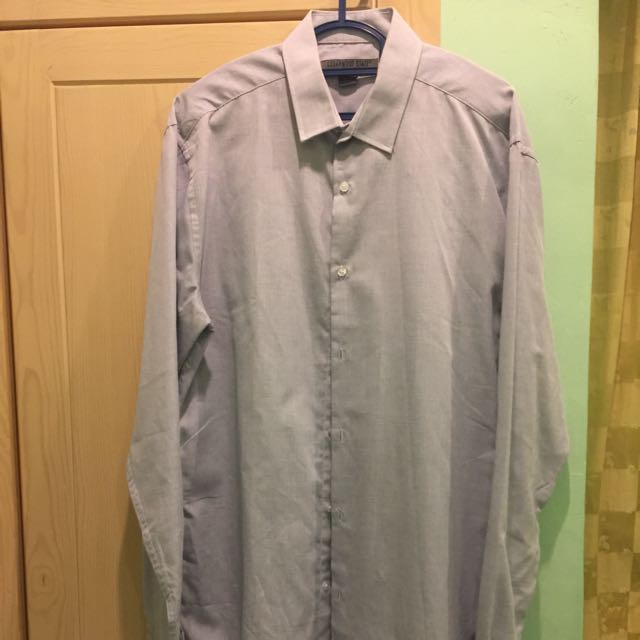 Primark Grey Men Long Sleeve Shirt, Men's Fashion, Tops & Sets, Formal Shirts on Carousell
