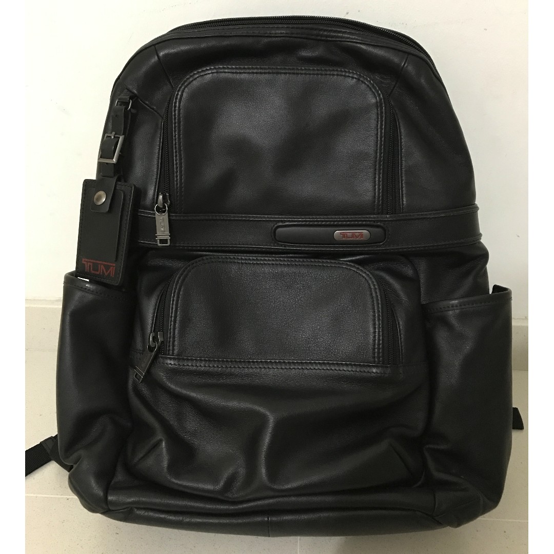 tumi backpack leather