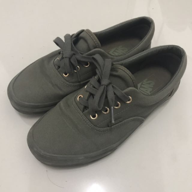 vans era gold mono ivy green