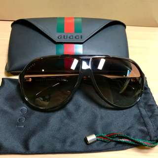 GUCCI 玳瑁框復古雷朋墨鏡