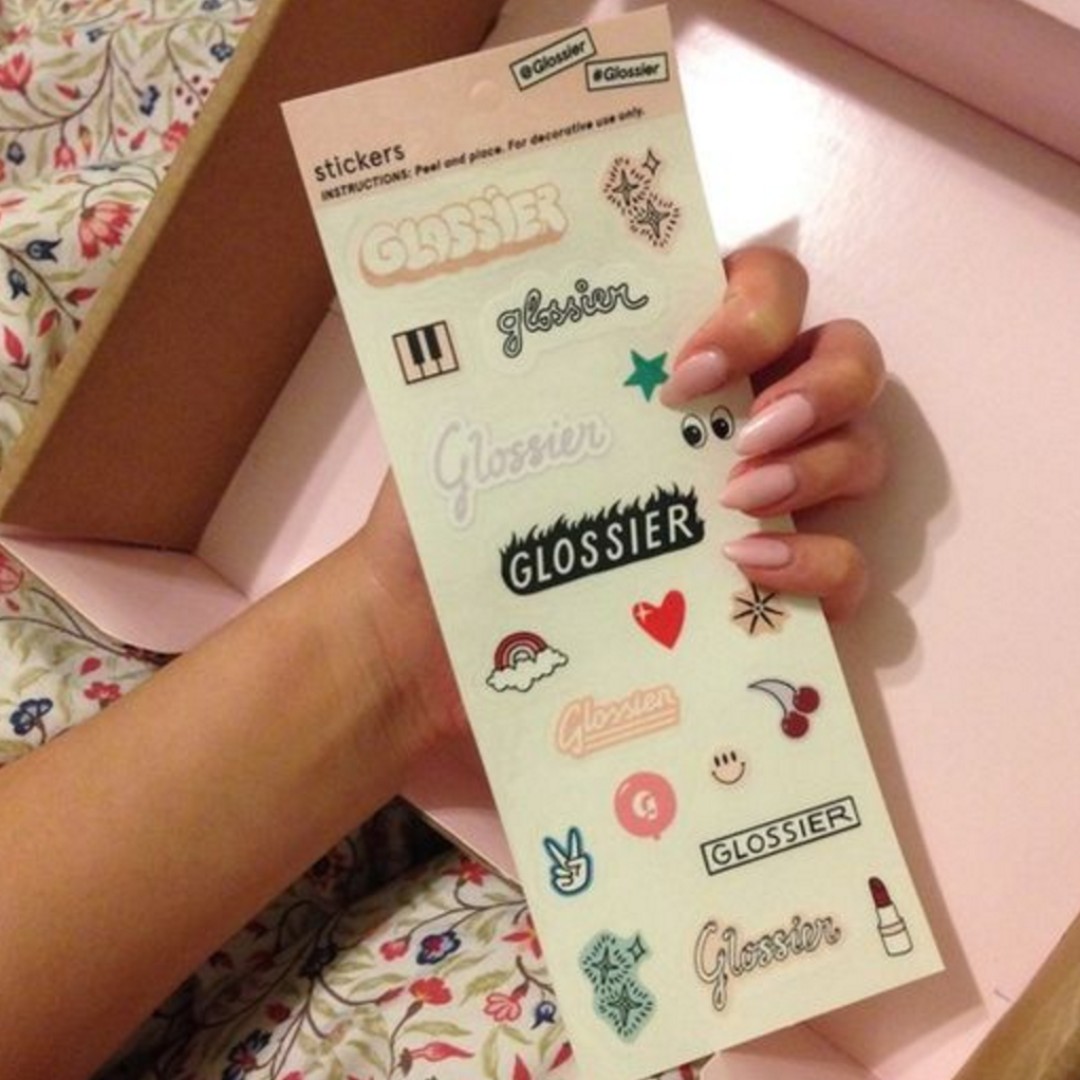 Glossier Sticker Sheet, Hobbies & Toys, Memorabilia & Collectibles, Stamps  & Prints on Carousell