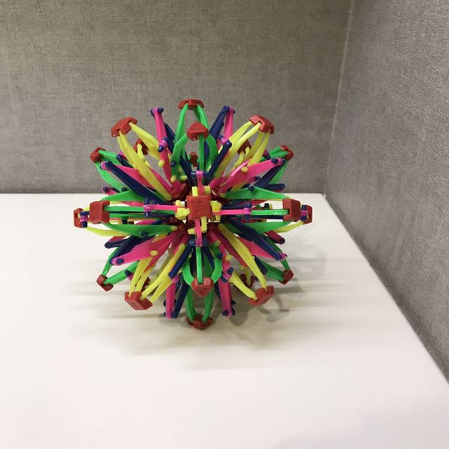 Small Hoberman Sphere Rainbow Expanding Toy Ball Multicolor 6-12