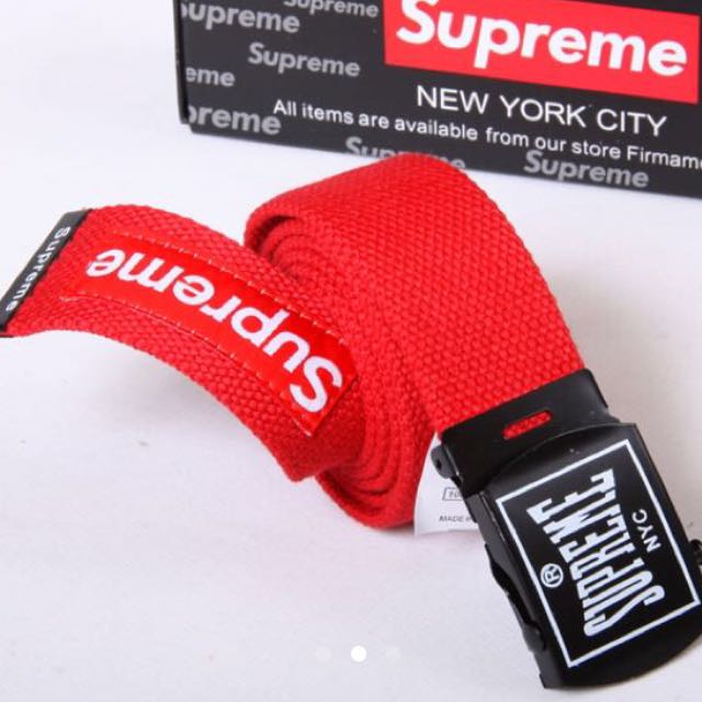 INSTOCK: Supreme belt RED, Men&#39;s Fashion, Accessories on Carousell