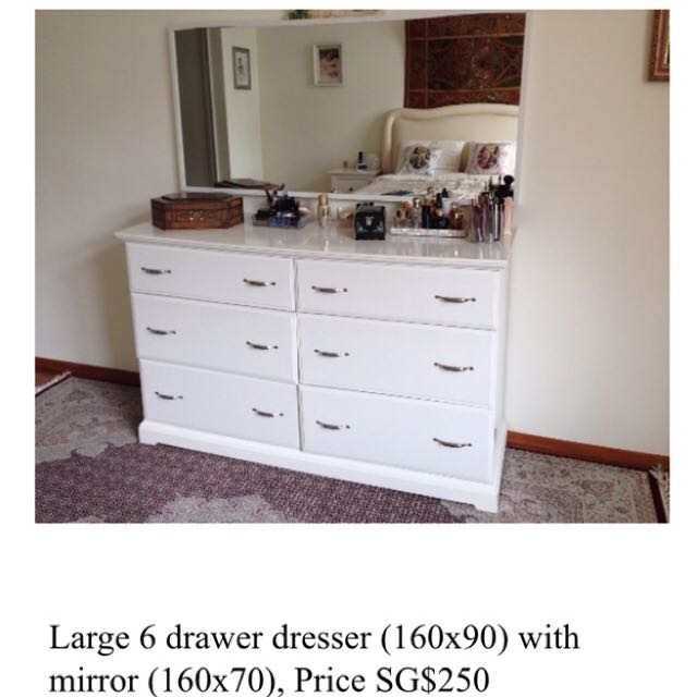 Large 6 Drawer Chest Of Drawers With Mirror Furniture Shelves Large 6 Drawer Chest Of Drawers With