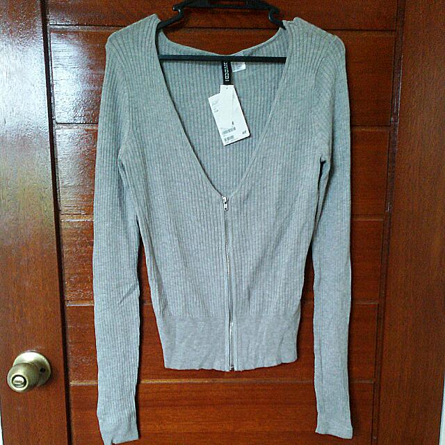 h&m zip cardigan