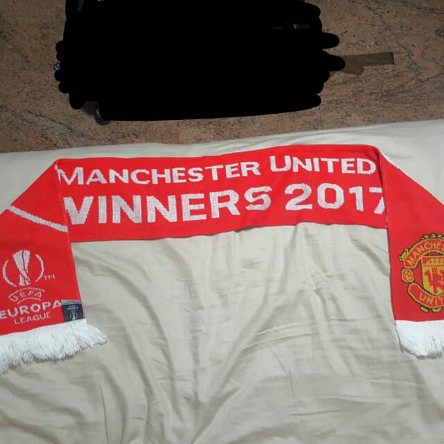Official Uefa Europa League Winner Scarf Manchester United Sports Sports Apparel On Carousell
