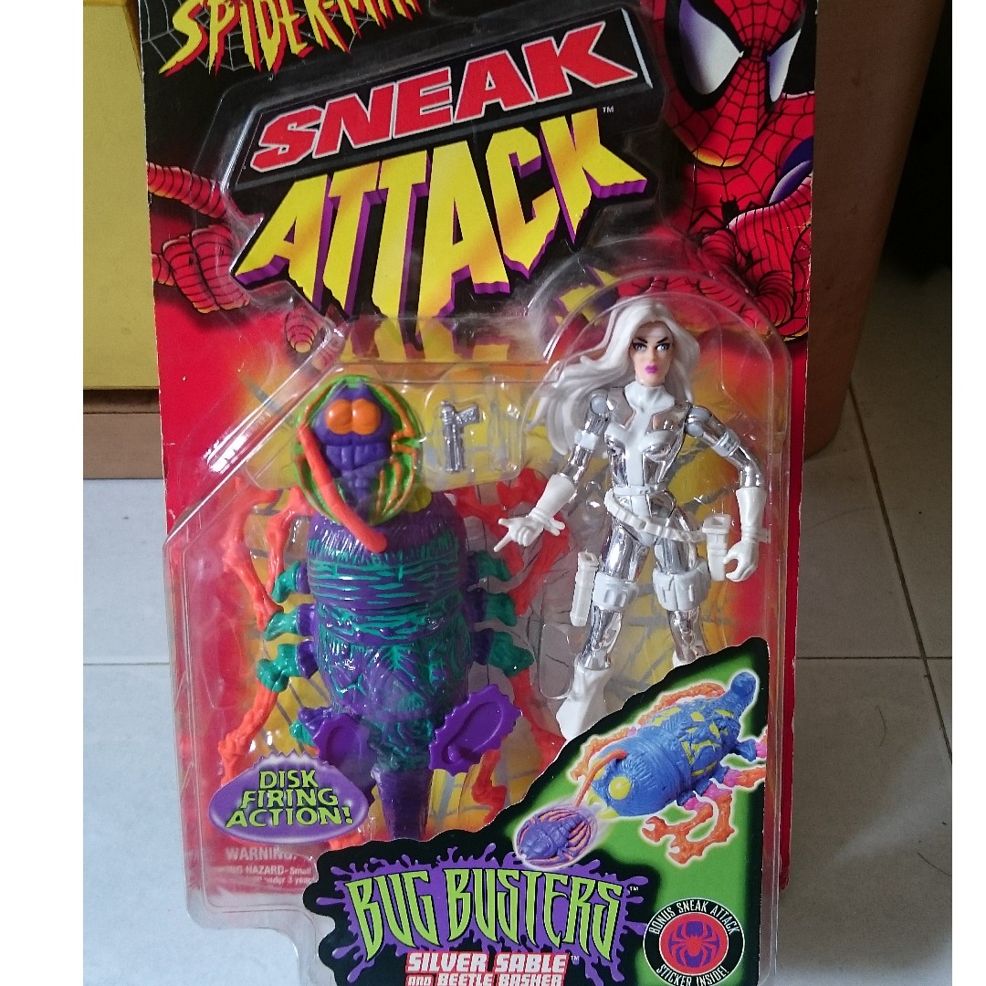 silver spiderman toy
