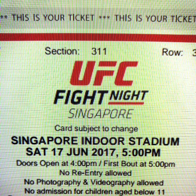 UFC Fight night singapore Tickets, Tickets & Vouchers, Local