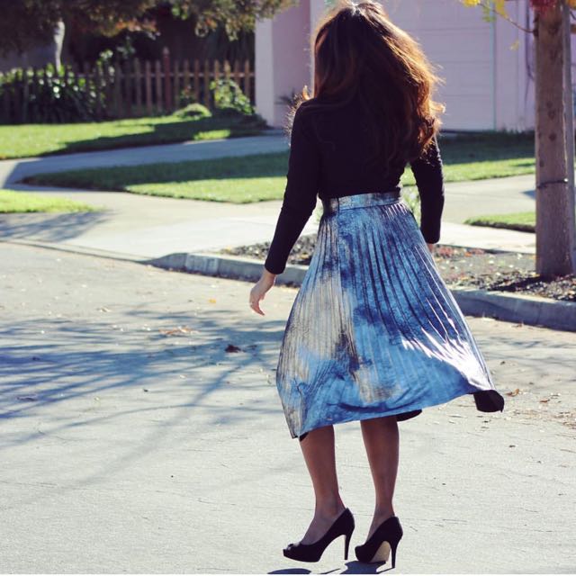 Metallic midi skirt zara best sale