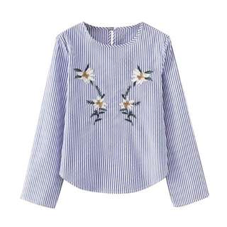 Daisy Stripes Patches Blouse