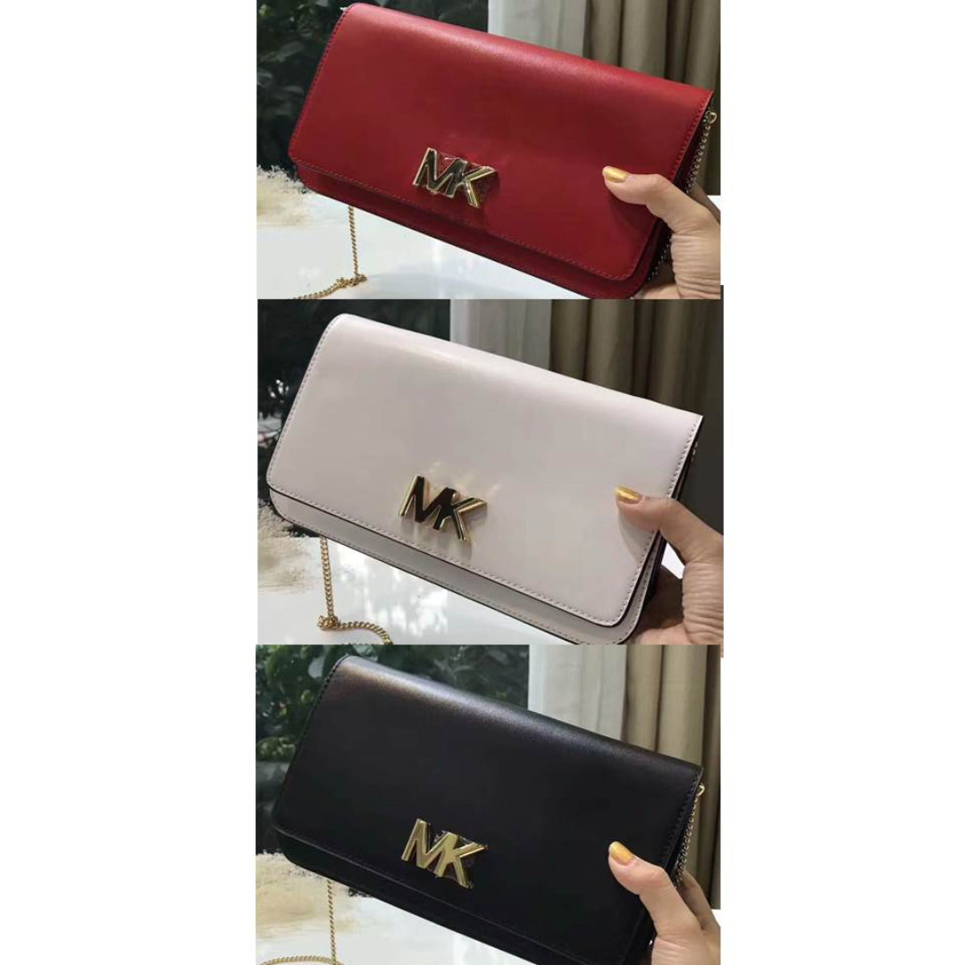 Authentic Michael Kors Mott Large Leather Clutch Optic White Luxury Bags Wallets on Carousell