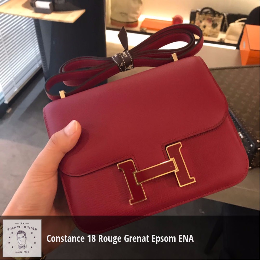 Hermès Constance 18 Epsom Rouge Grenat With Enamel Hardware - Kaialux