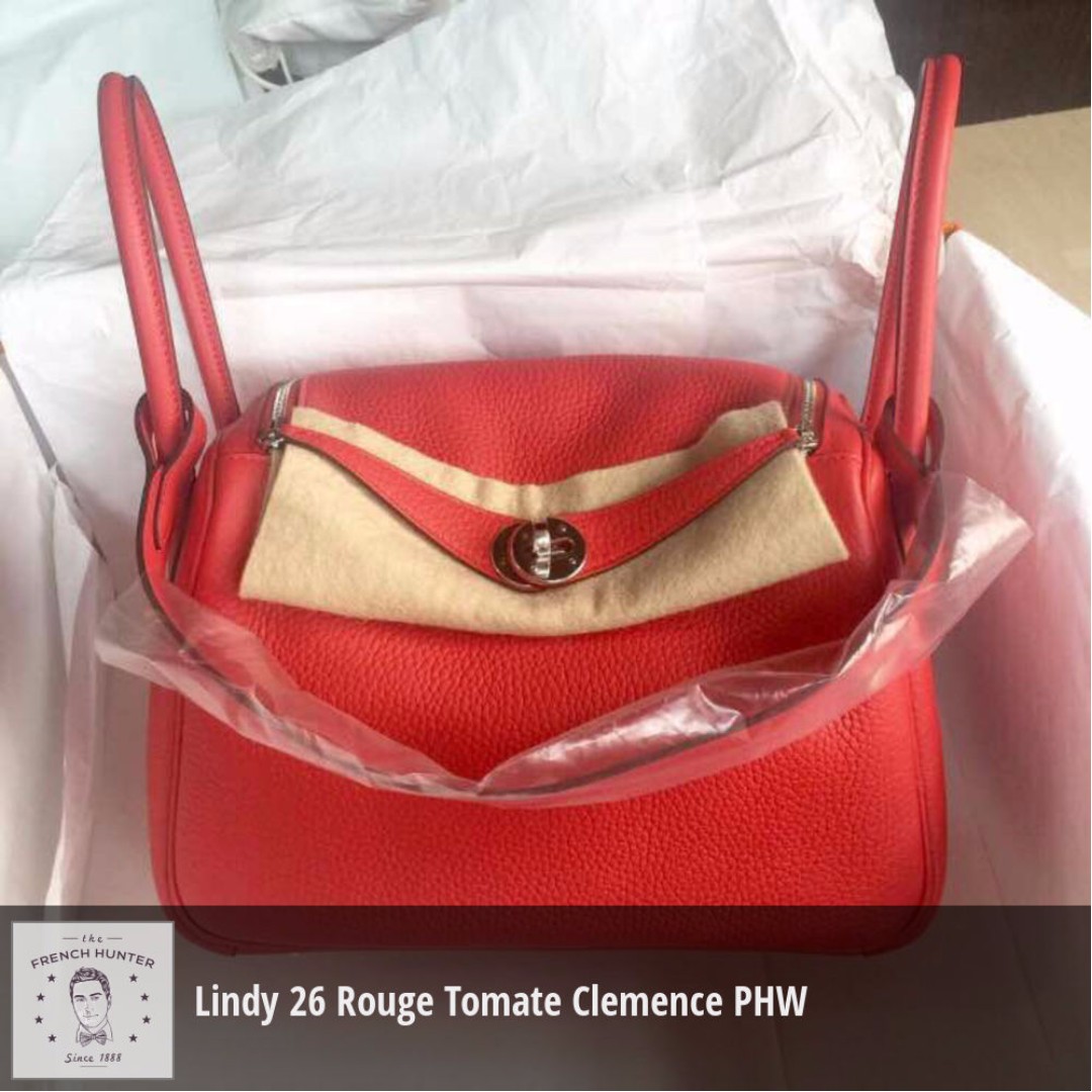 HERMES LINDY 30 ROUGE TOMATE CLEMENCE - BJ Luxury