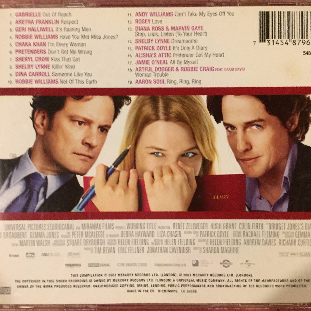 Bridget Jones S Diary Movie Soundtrack Ost Music Cd Music Media Cd S Dvd S Other Media On Carousell Find all 28 songs in bridget jones's diary soundtrack, with scene descriptions. carousell