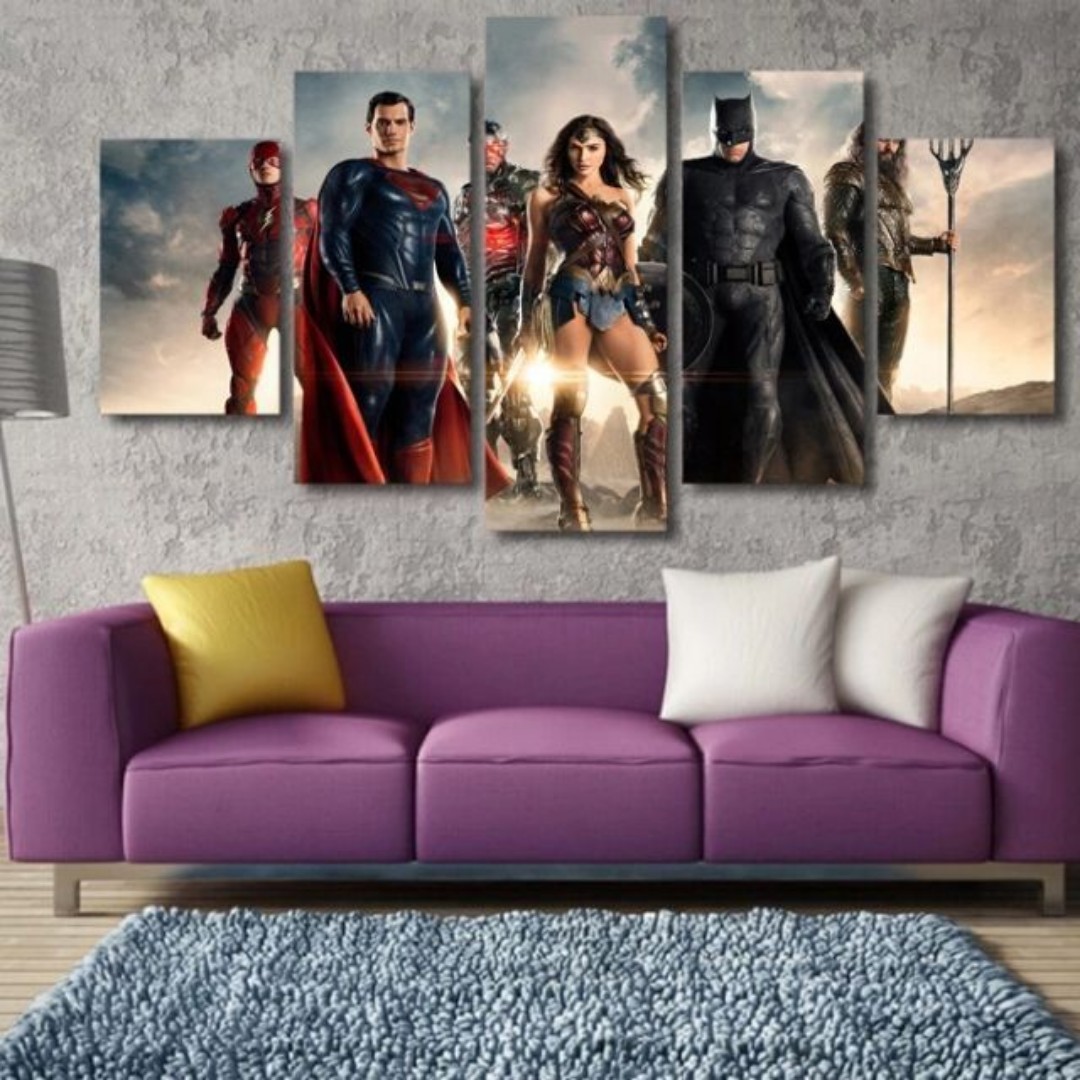 Framed Printed Hd Justice League Superman Batman Wonder