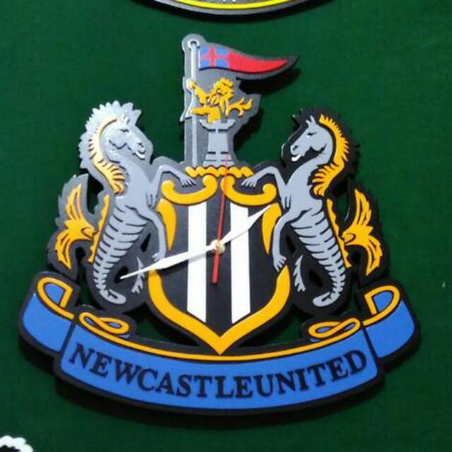 Newcastle United Logo 3d Wooden Wall Clock Embossed Last Pcs In Stock 1pcs Furniture Home Decor On Carousell