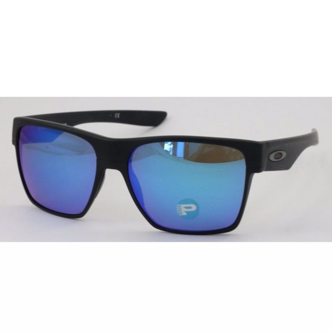 Premium Authentic Brand New In Box Oakley Oo9186 3560 Twoface Matte Black Sapphire Iridium Polarized Sunglasses Luxury Accessories On Carousell