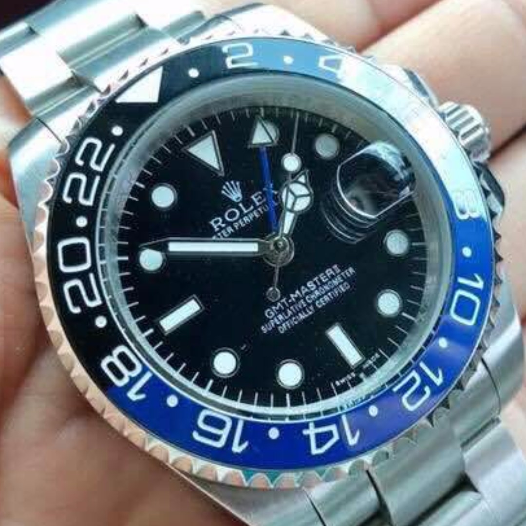 ROLEX GMT MASTER II STEEL BLUE BLACK PEPSI BEZEL Luxury Watches