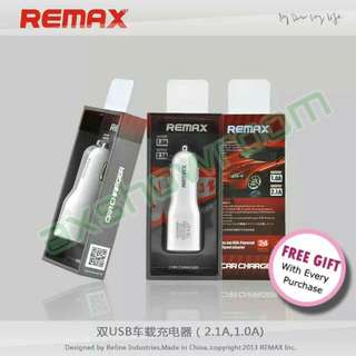 Free Gift. Remax Dual USB Car Charger for Mobile phone and Tablet. 

Brand New Retail Pack.