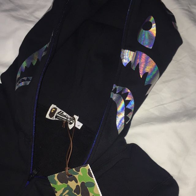 Bape reflective shark hoodie clearance
