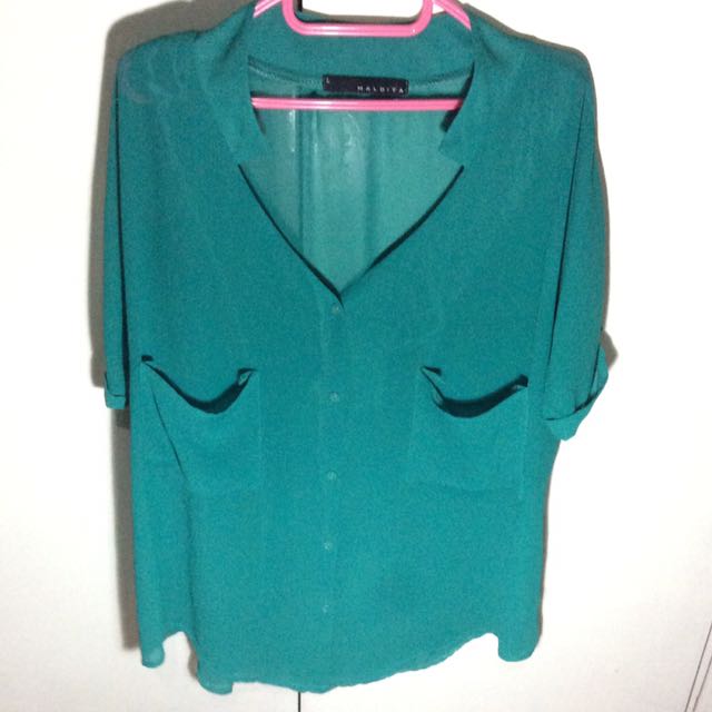 Green Sheer Top, Women's Fashion, Tops, Others Tops on Carousell