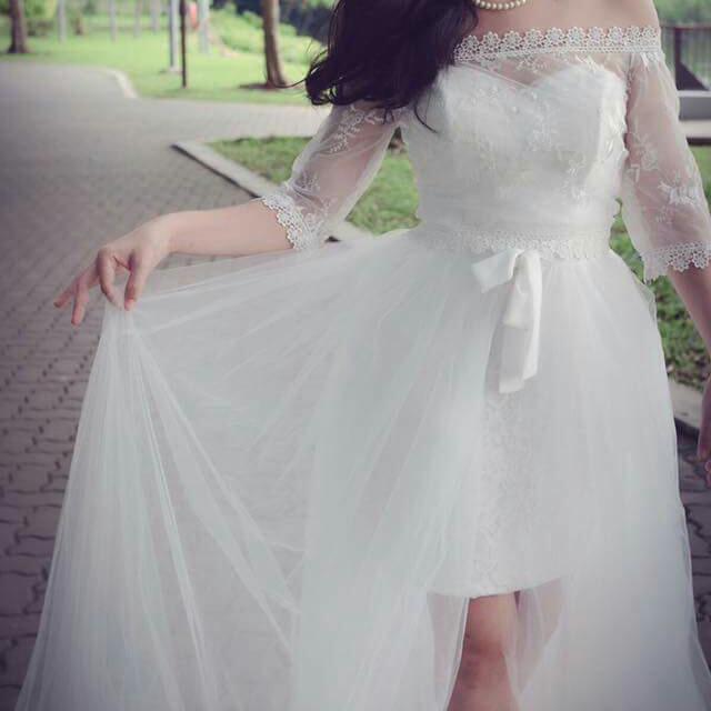 Wedding Dress Prom Dress Pre Wedding Photoshoot Dress For Rent Women S Fashion Clothes Dresses Skirts On Carousell