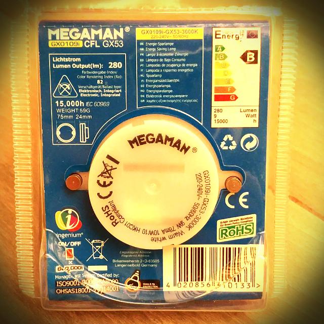 Megaman cfl gx53 9 watt on sale