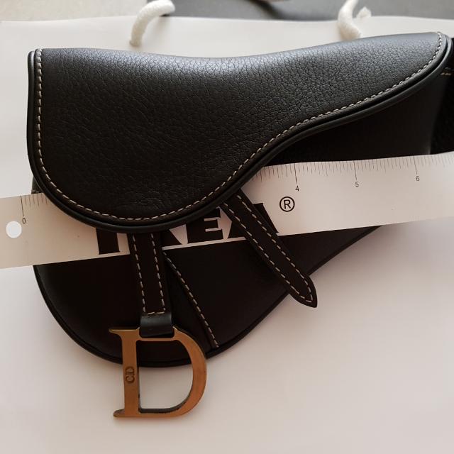 Authentic Christian Dior Leather Saddle Waist Belt Bag Fanny Pack Size