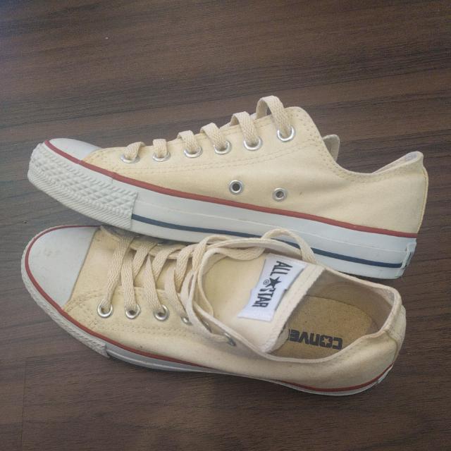 Brand New Converse All Star Old School Off white Sneakers Red Stripe Size US Women s 7 Men s 5 UK38