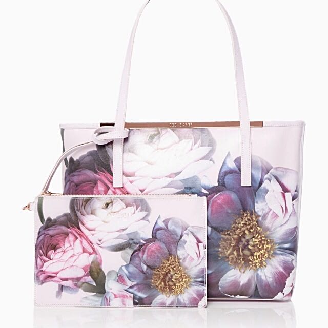 Ted Baker Sunlit Floral Crosshatch Tote Bag in Pink