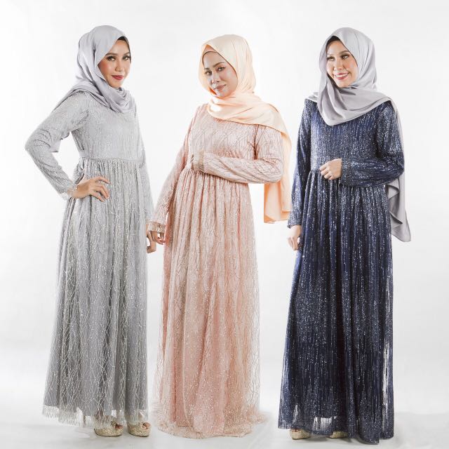 dress glitter muslimah