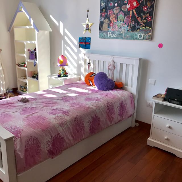 Girls Bedroom Suite King Single Matress Bed Frame With Trundle Bookshelf Chest Of Drawers 2 Bedside Tables Furniture Beds Mattresses On Carousell