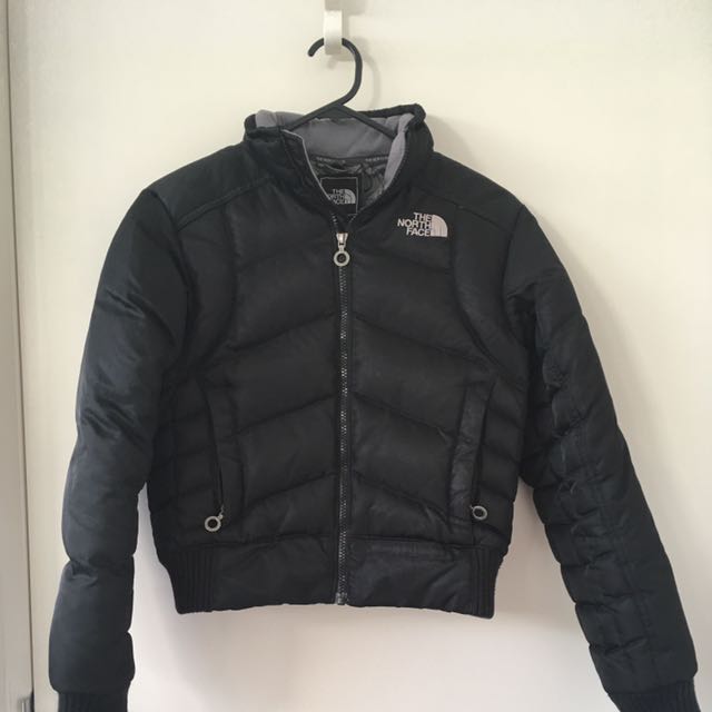 black puffy north face jacket