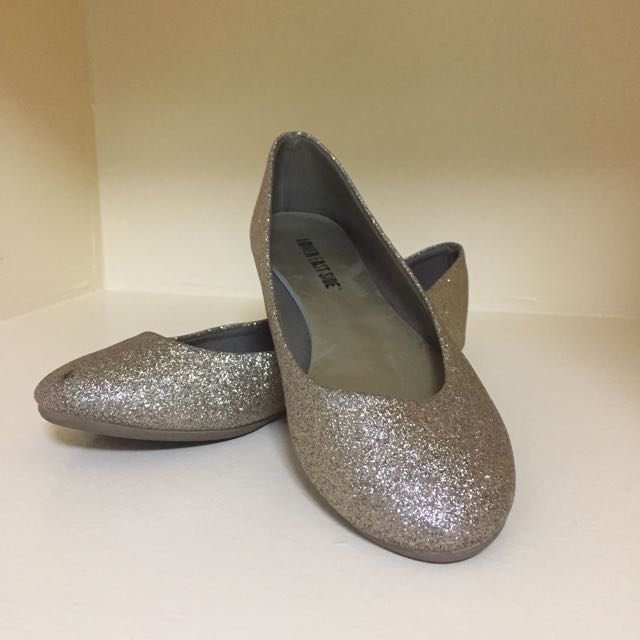 Payless Gold Glitter Flats, Women's 