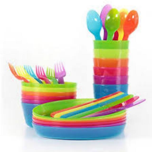 Set Cutlery Pinggan Plastik Ikea Kanak Kanak Kitchen Appliances On Carousell