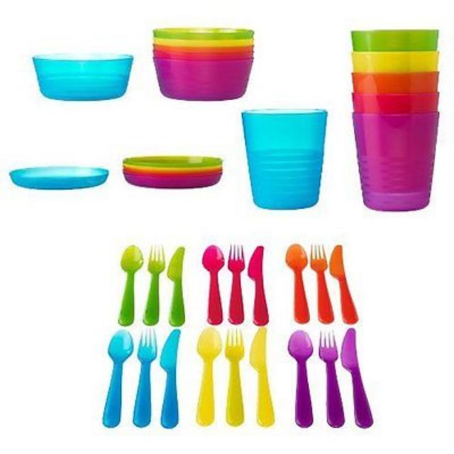 Set Cutlery Pinggan Plastik Ikea Kanak Kanak Kitchen Appliances On Carousell
