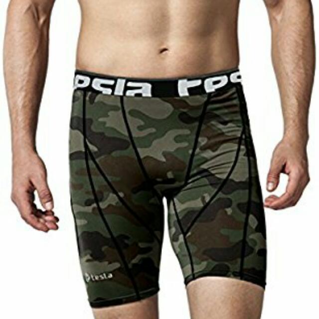 Tesla Camo Compression Shorts, Men's Fashion, Activewear on Carousell