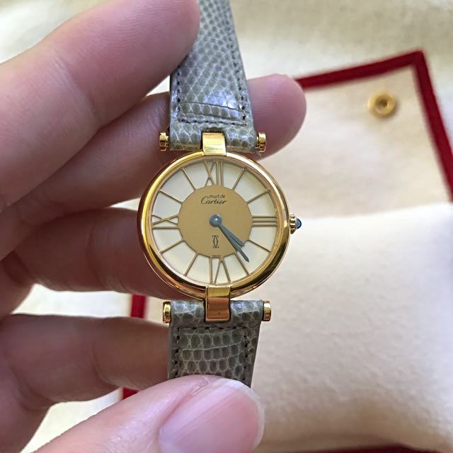 vintage cartier vermeil watch