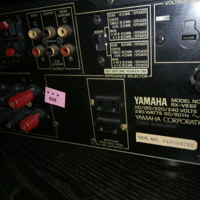 Yamaha RX V692 5.1 Channel 280 Watt Receiver,, Audio, Soundbars ...