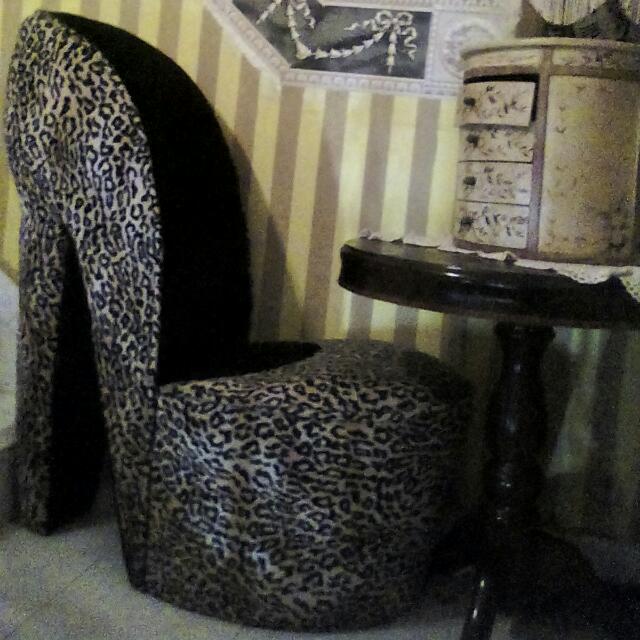 Leopard High Heel Chair Furniture Tables Chairs On Carousell