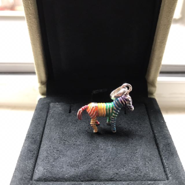 Links Of London Sterling Silver Rainbow Zebra Charm