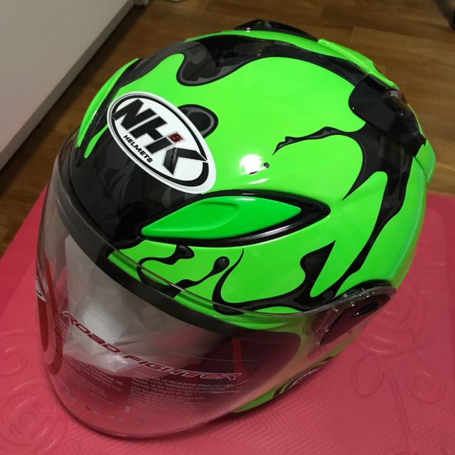 NHK Road Fighter Helmet Green Black Motorcycles Motorcycle