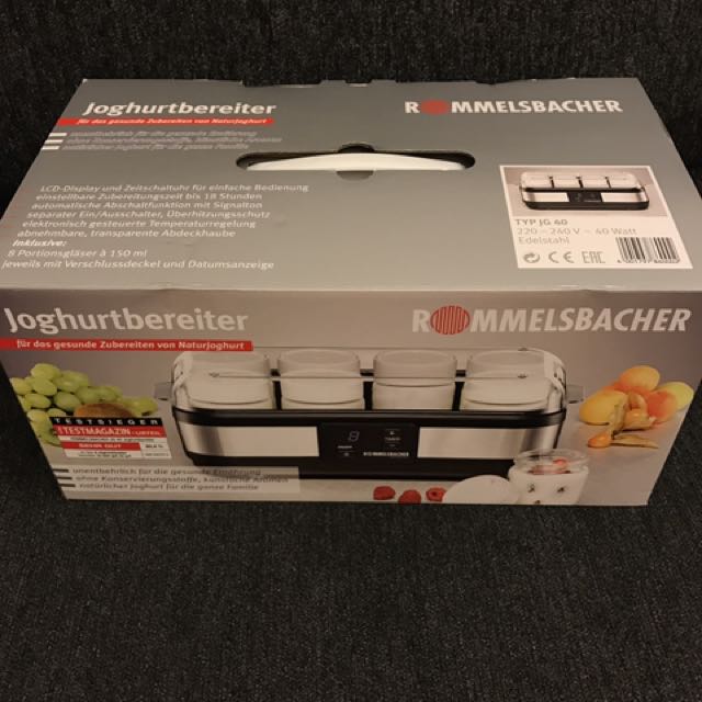 Rommelsbacher JG 40 Joghurtbereiter Yogurt Maker, TV & Home Appliances, Kitchen Appliances