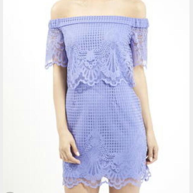 topshop blue lace dress