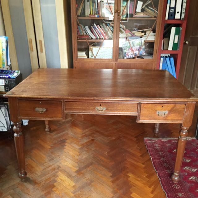 Vintage Teakwood Writing Table Furniture Home Decor Antiques On Vintage Teakwood Writing Table